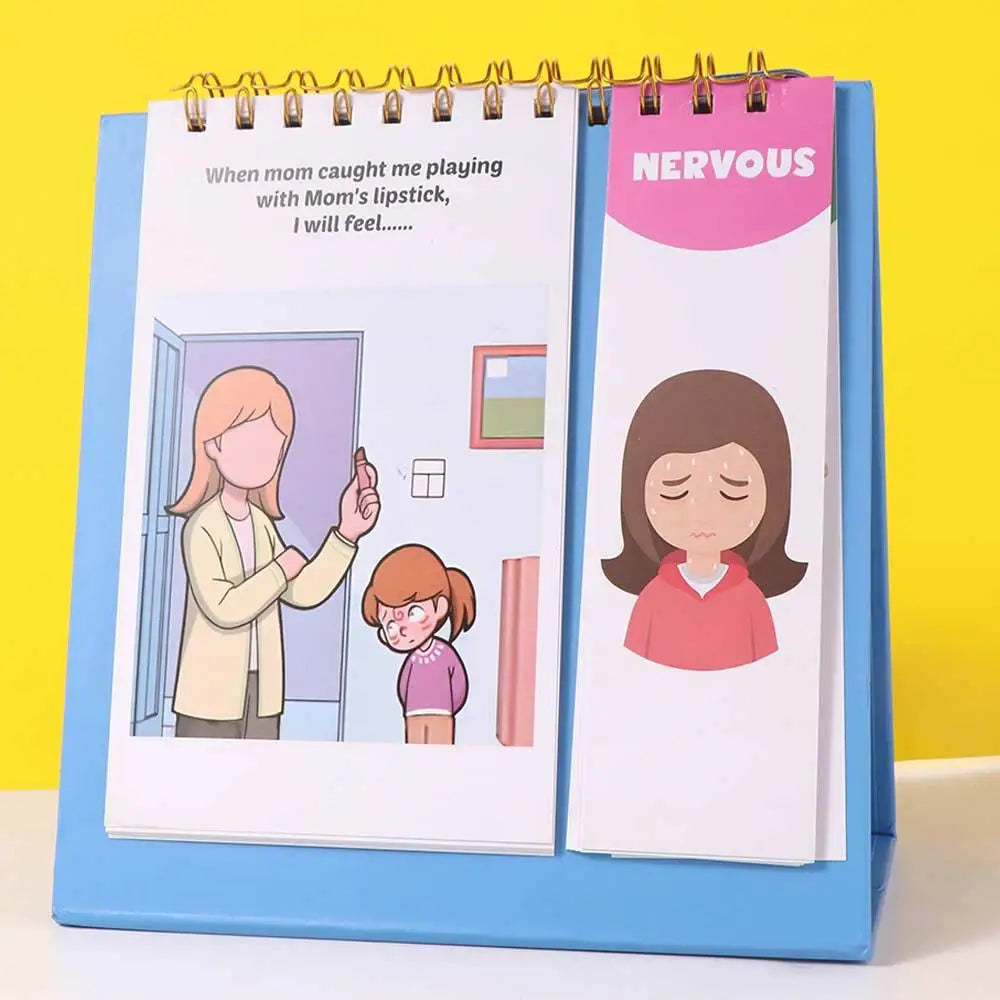 Early Educational Feelings and Emotions Book Montessori Interactive Social Emotional Book Funny Creative Reading Flip Book