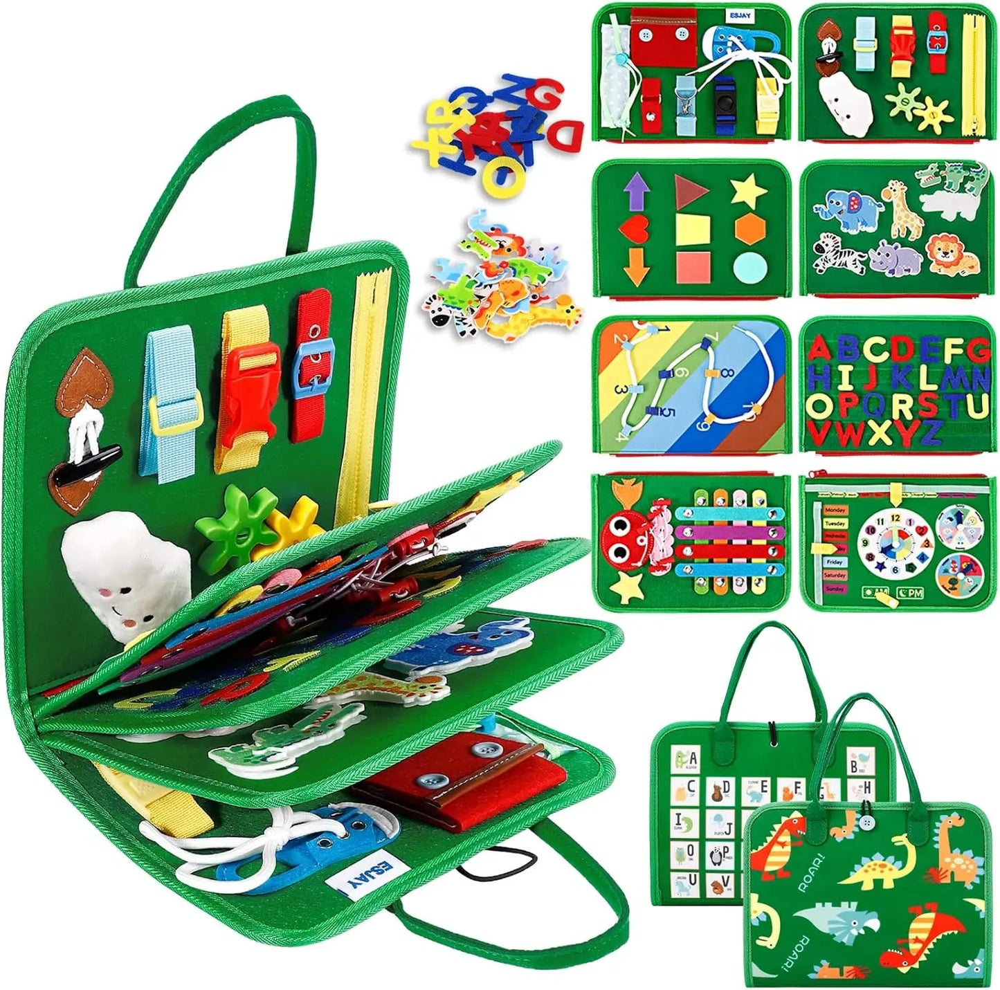 Toddler Busy Board Montessori Toys, Sensory Board Educational Activities for Learning Fine Motor Skills