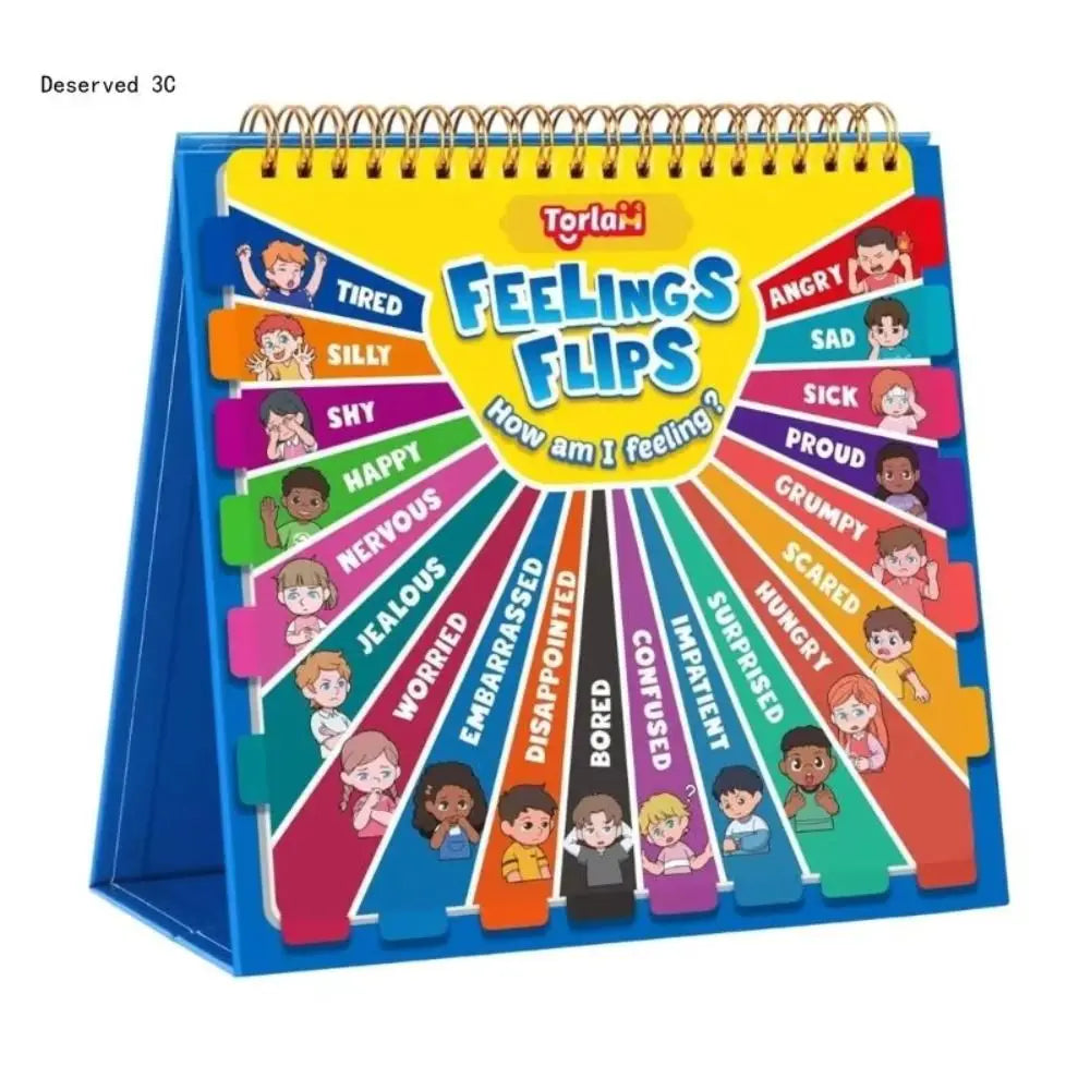 Early Educational Feelings and Emotions Book Montessori Interactive Social Emotional Book Funny Creative Reading Flip Book