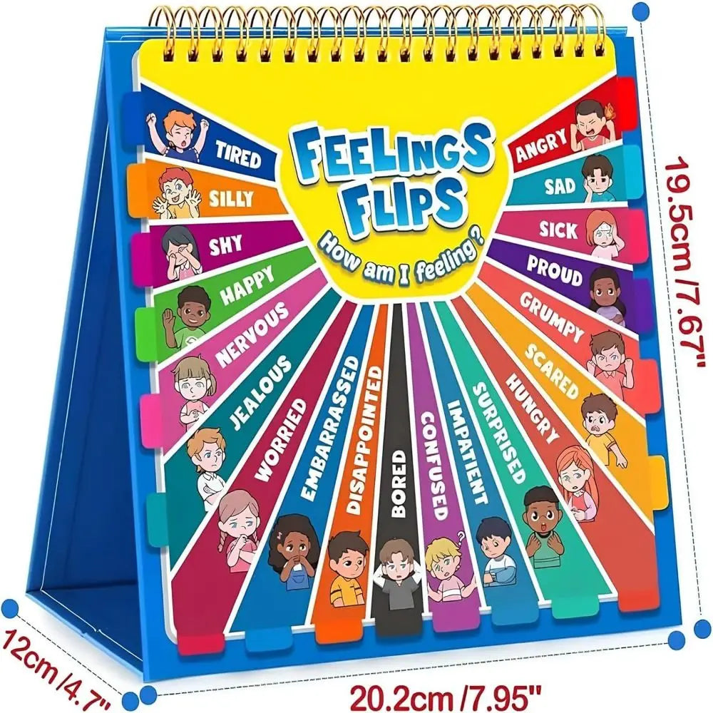 Early Educational Feelings and Emotions Book Montessori Interactive Social Emotional Book Funny Creative Reading Flip Book