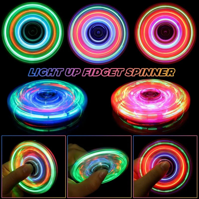 LED Fidget Spinners for Kids, Adults - Light up Sensory Fidget Toys Glow in The Dark