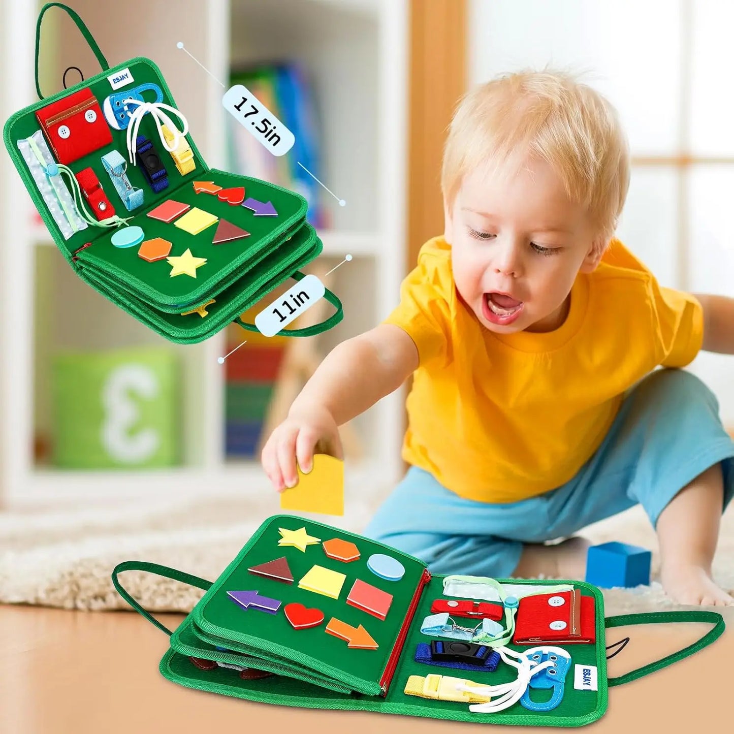 Toddler Busy Board Montessori Toys, Sensory Board Educational Activities for Learning Fine Motor Skills, Gifts for Girls Boys