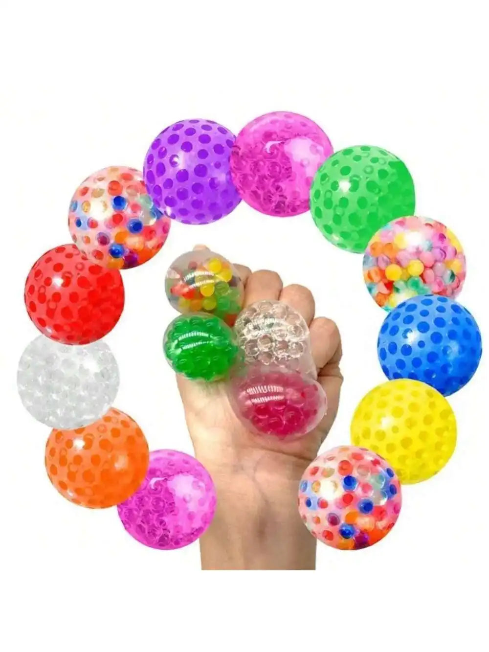 Sensory Stress Balls for Adults and Kids Fidget Squishy Toys 10-Pack, Sensory Toy for Kids with Autism,Stress Relief Ball 3.5cm