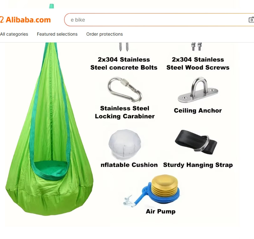 Blue- Canvas Sensory Swing Chair for Kids and Adults | 150kg Capacity