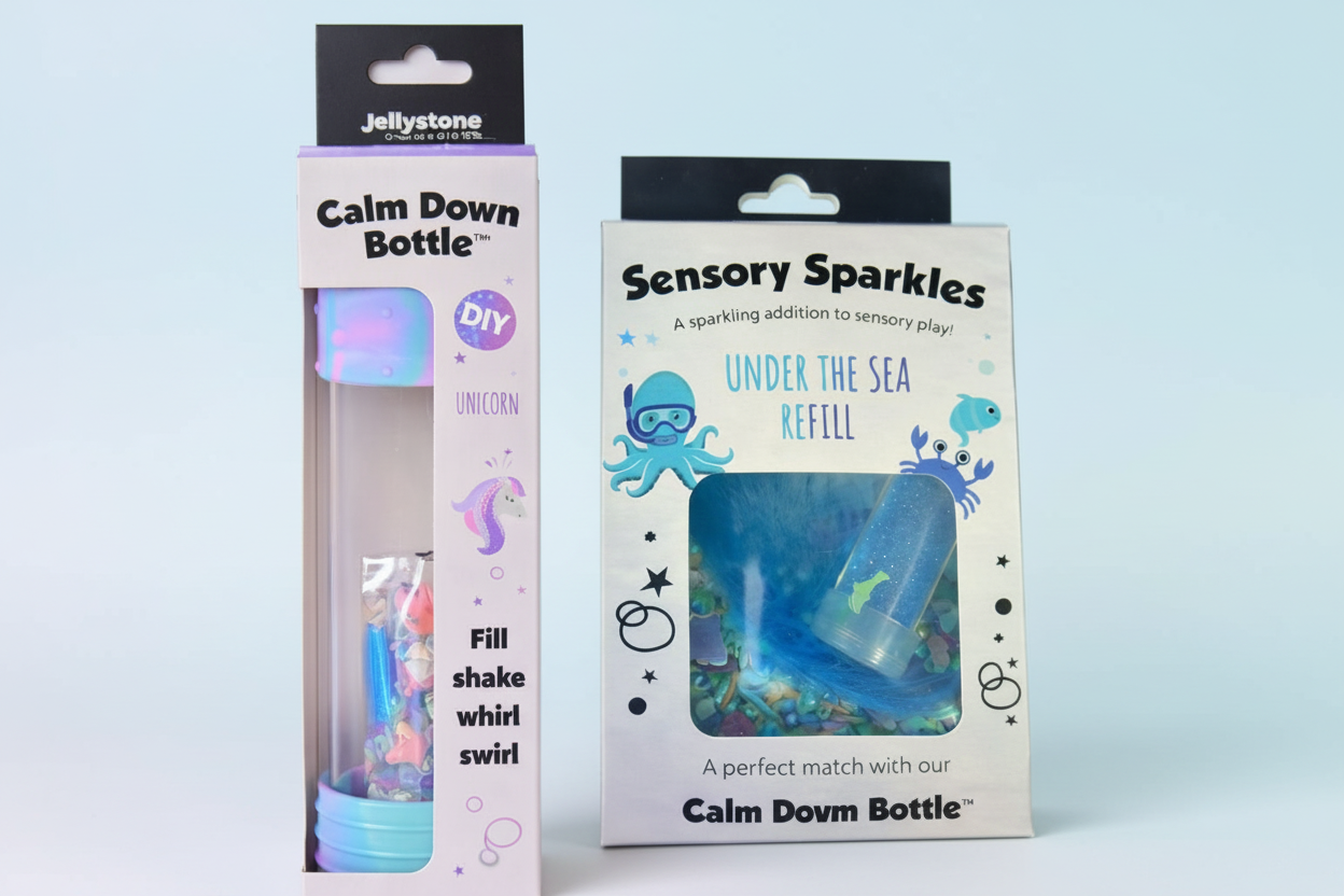 Two packaging items for a sensory product