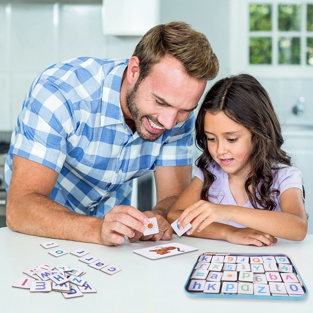 Wooden Magnetic Letters Numbers Alphabet - Fridge Magnets Educational Toy Set Preschool Learning for 3 to 5 Years