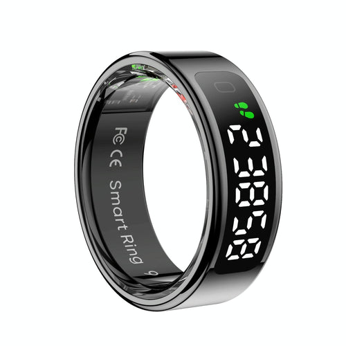 Smart Ring Heart Rate Blood Oxygen Sleep Sports Size 11 - Black