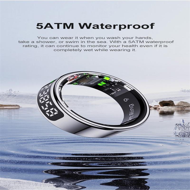 Smart Ring Heart Rate Blood Oxygen Sleep Sports Size 11 - Silver