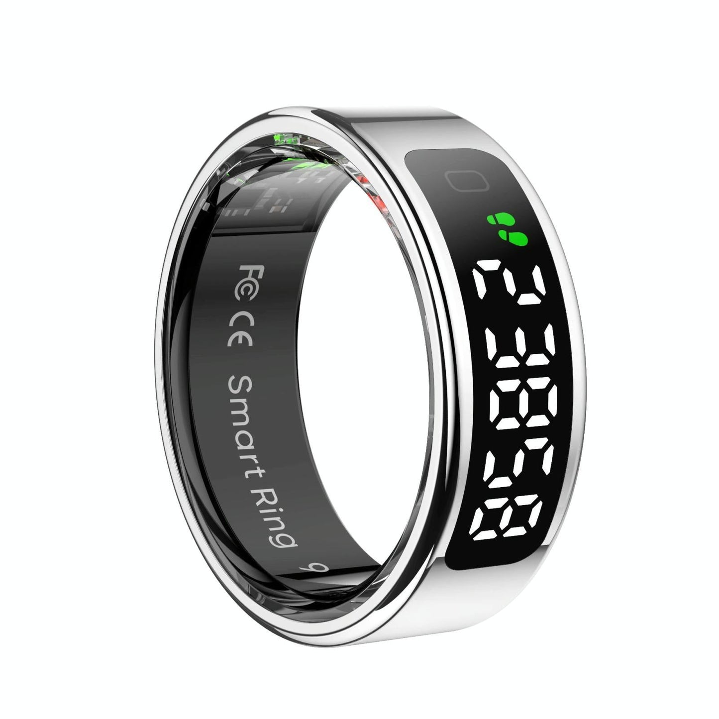 Smart Ring Heart Rate Blood Oxygen Sleep Sports Size 11 - Silver