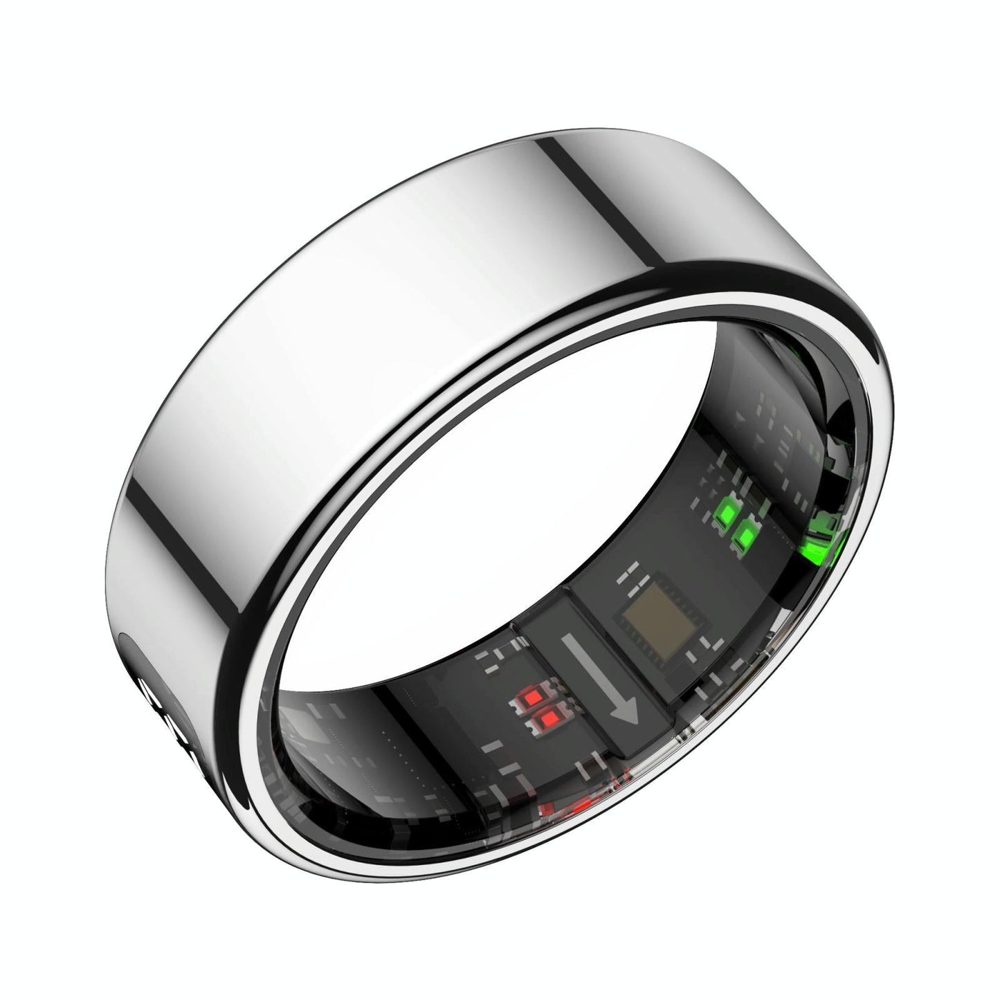 Smart Ring Heart Rate Blood Oxygen Sleep Sports Size 11 - Silver