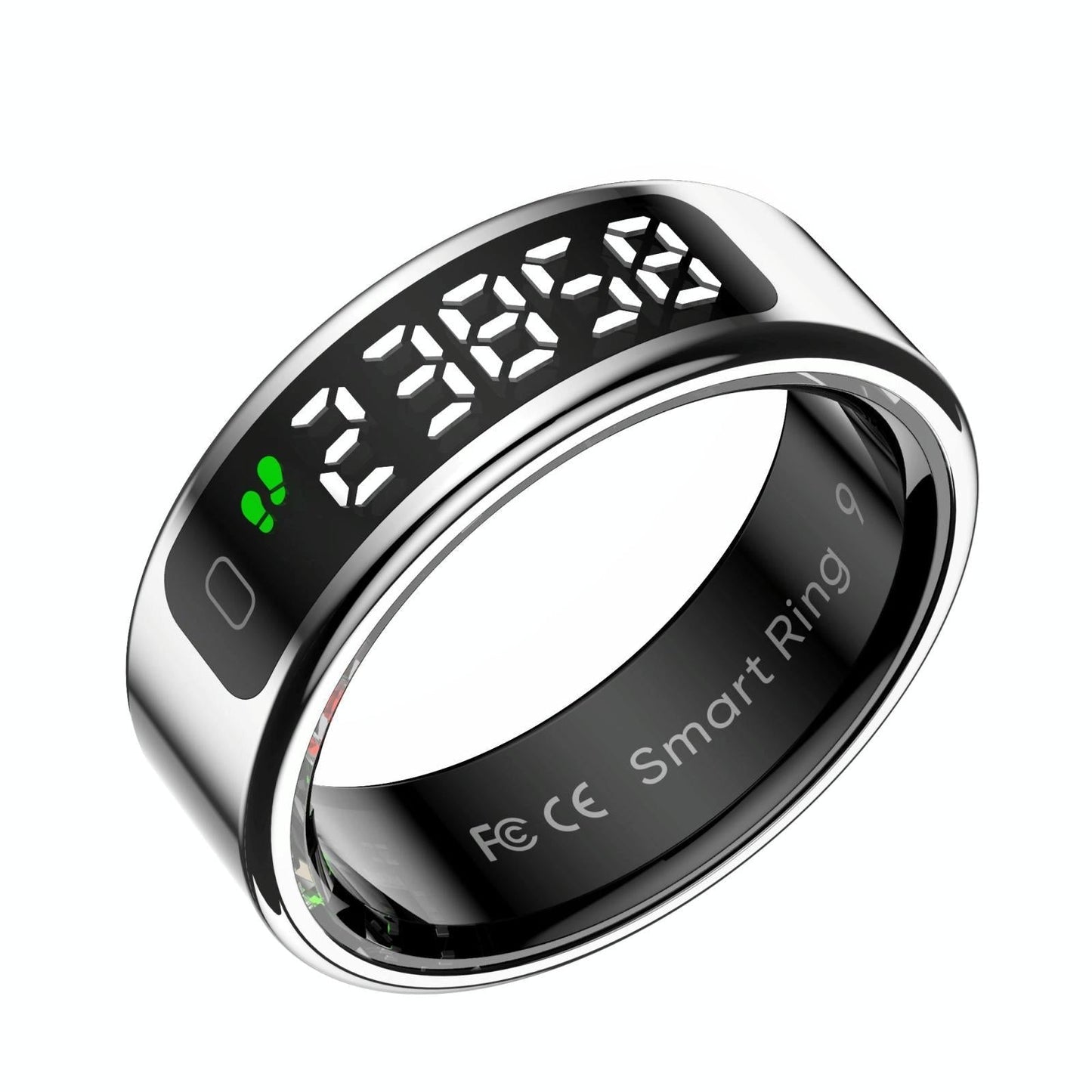Smart Ring Heart Rate Blood Oxygen Sleep Sports Size 11 - Silver