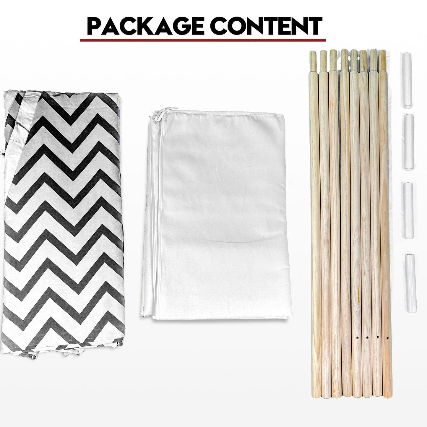 Giant Cotton Canvas Kids Teepee Wigwam Children Pretend Play Tent Indoor Outdoor Party - Black