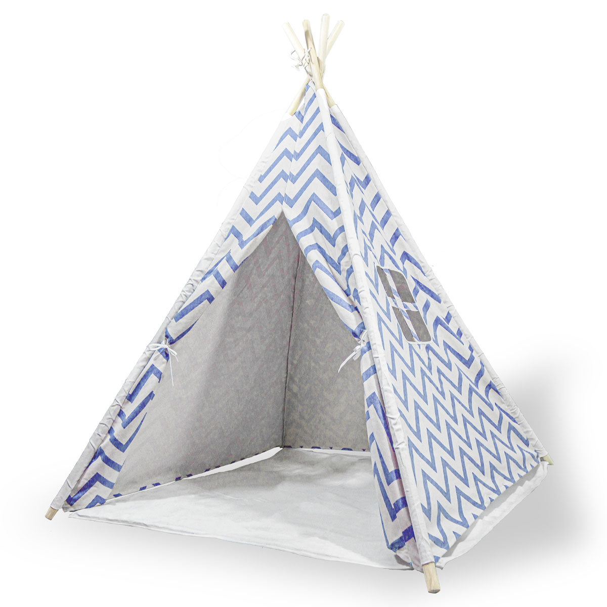 Giant Cotton Canvas Kids Teepee Wigwam Children Pretend Play Tent Indoor Outdoor Party - Navy
