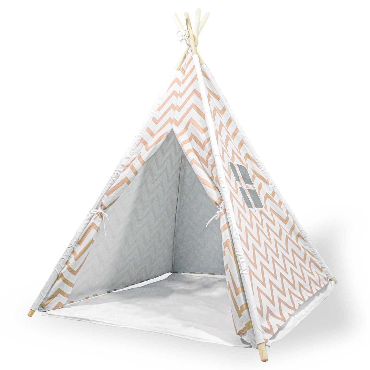 Giant Cotton Canvas Kids Teepee Wigwam Children Pretend Play Tent Indoor Outdoor Party - Orange