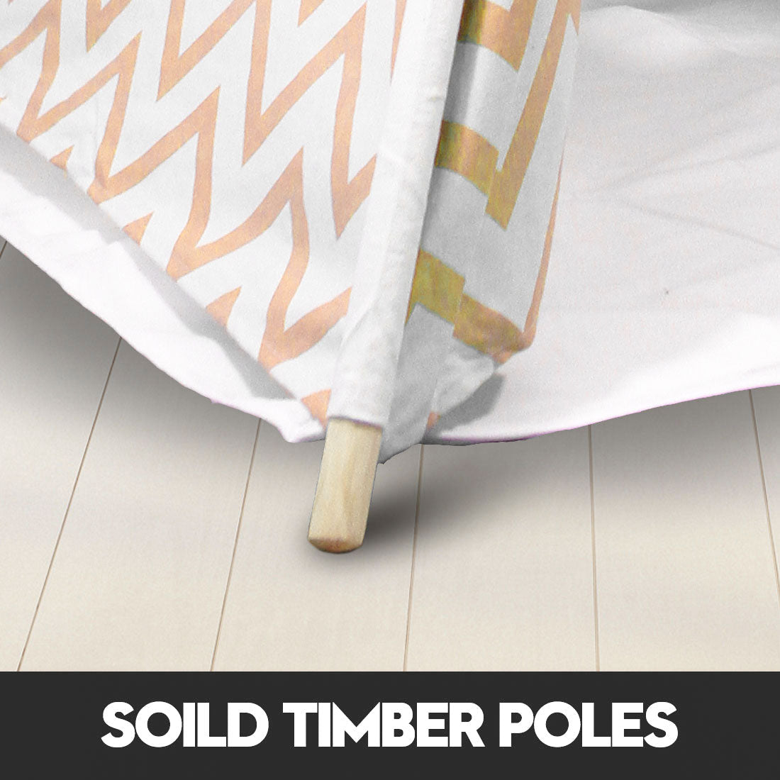 Giant Cotton Canvas Kids Teepee Wigwam Children Pretend Play Tent Indoor Outdoor Party - Orange