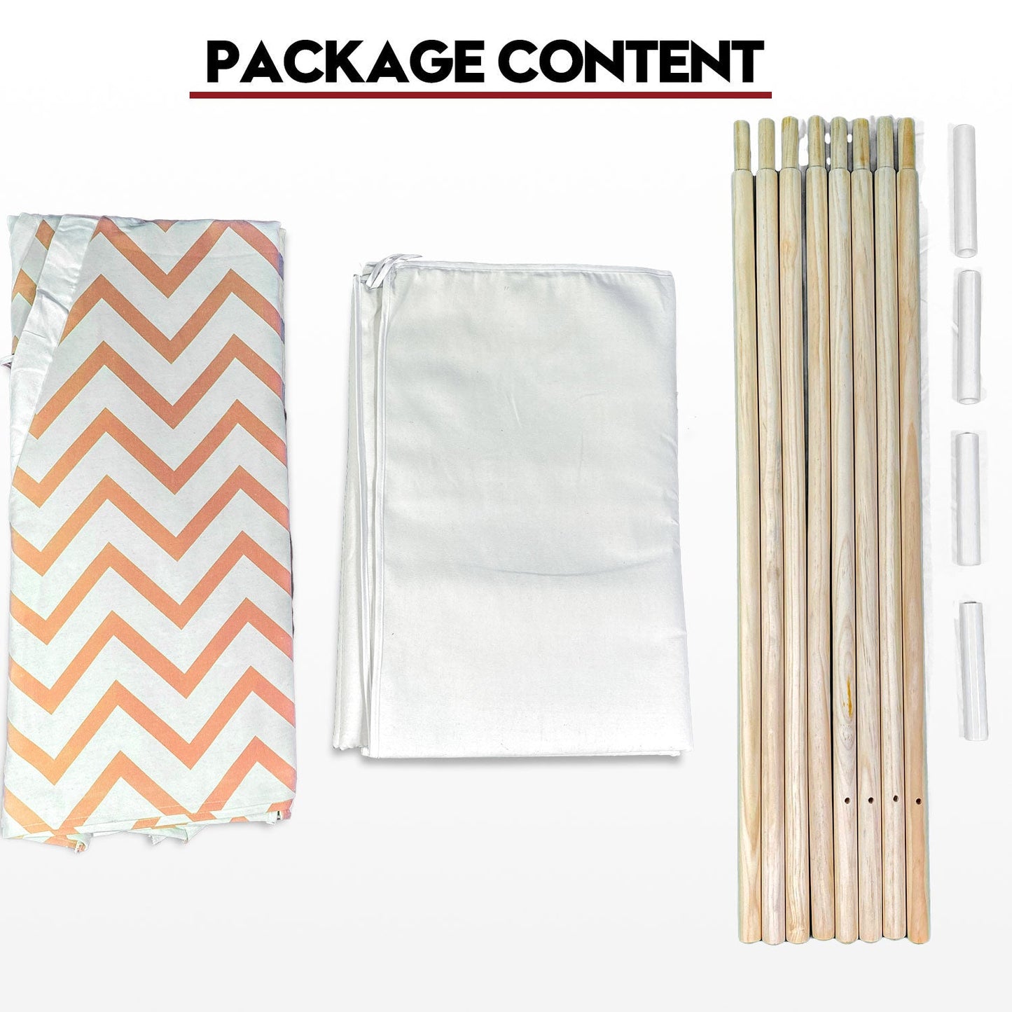 Giant Cotton Canvas Kids Teepee Wigwam Children Pretend Play Tent Indoor Outdoor Party - Orange