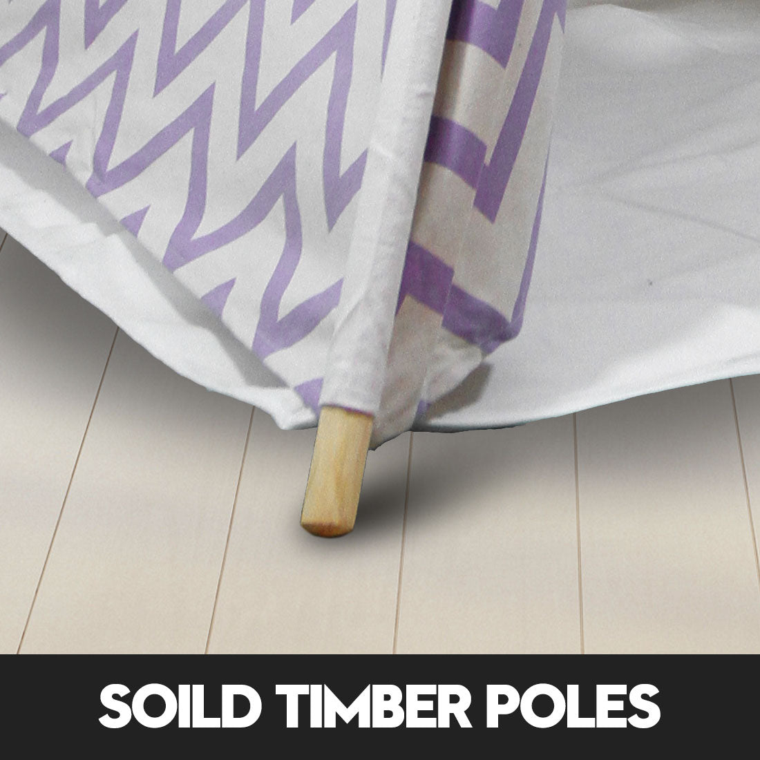 Giant Cotton Canvas Kids Teepee Wigwam Children Pretend Play Tent Indoor Outdoor Party - Purple