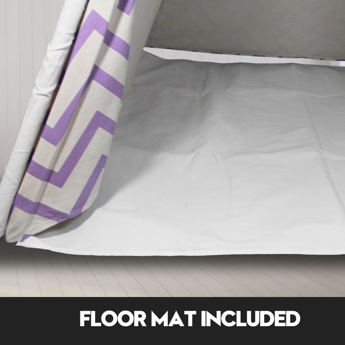 Giant Cotton Canvas Kids Teepee Wigwam Children Pretend Play Tent Indoor Outdoor Party - Purple