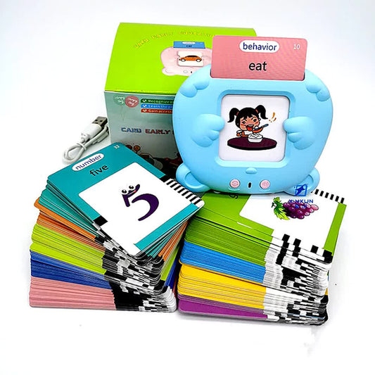 Blue Bear-Shaped Early Education Card Reader - Interactive Learning Toy with 510 Flashcards