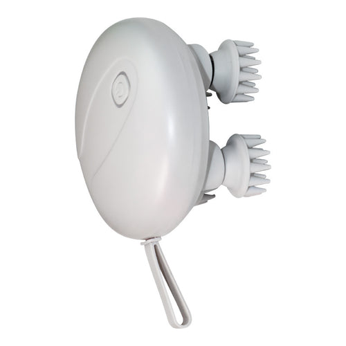 White Mini Electric Head Massager - Portable 3D Massage Device, Waterproof, Multifunctional Relaxation & Pet Care, Rechargeable, 6 Techniques & 3 Modes, Compact Design