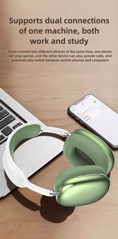 Silver Immersive 3D Audio Headphones - Wireless Over-Ear Comfort