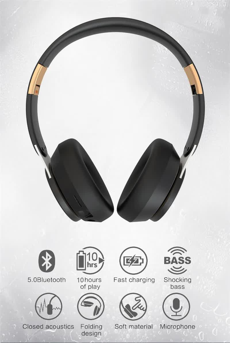 Red Wireless Bluetooth Headphones with Noise Reduction