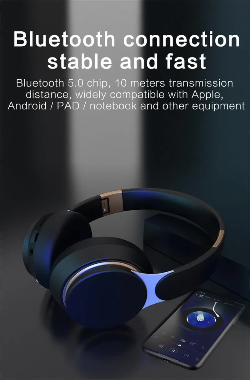 Red Wireless Bluetooth Headphones with Noise Reduction