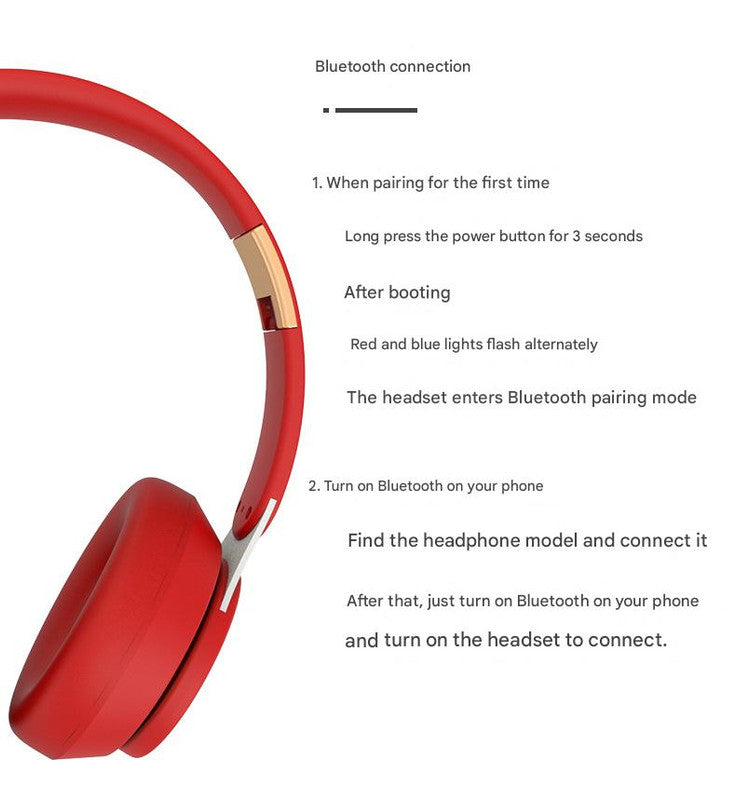 Green- Wireless Bluetooth 5.0 Over-Ear Headphones - HIFI Deep Bass, Foldable Design, 10Hr Playtime