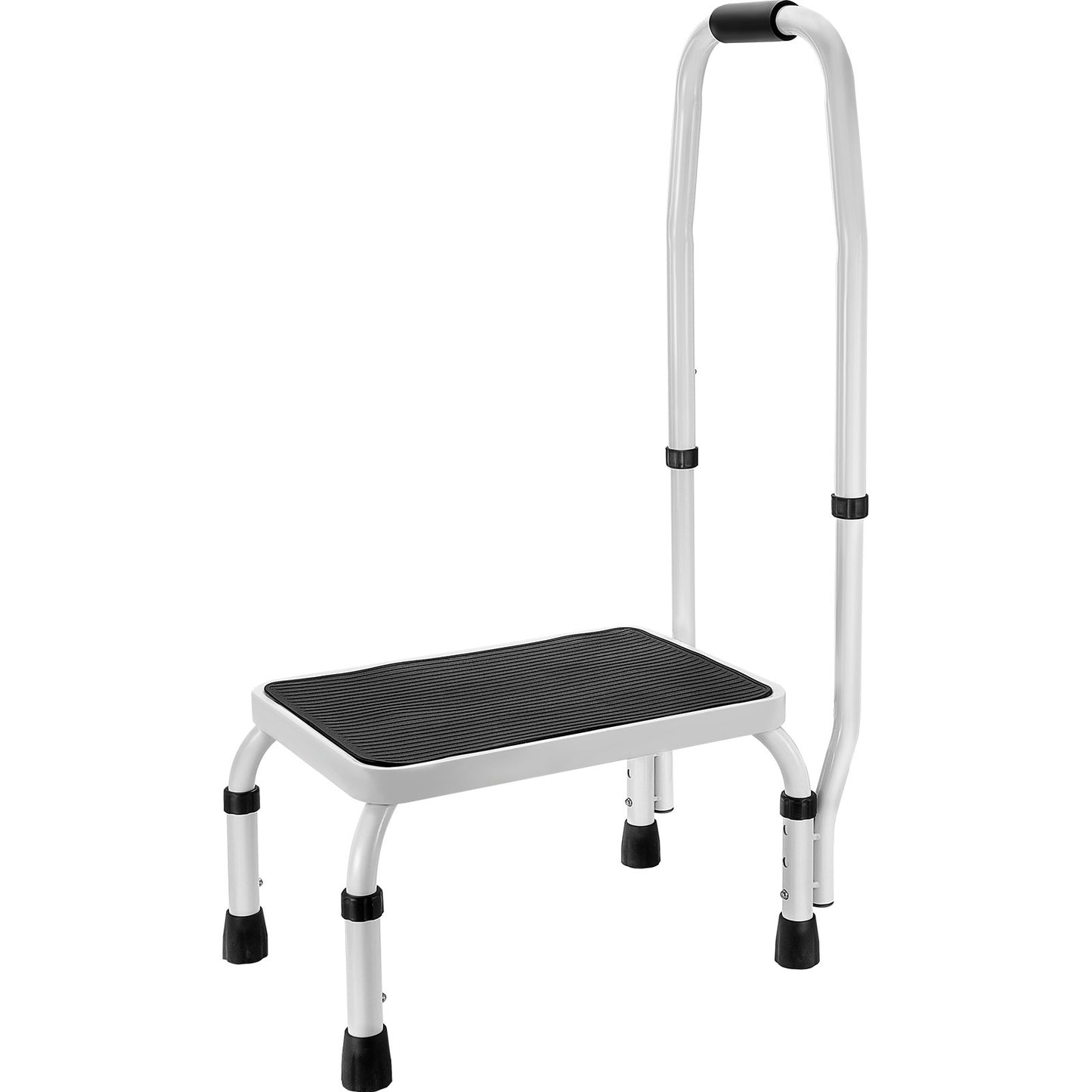 VEVOR Step Stool 1-Step 150KG Capacity, 3 Adjustable Height with Handle Steel Step Ladder, Portable Toddler Step Stools for Adults