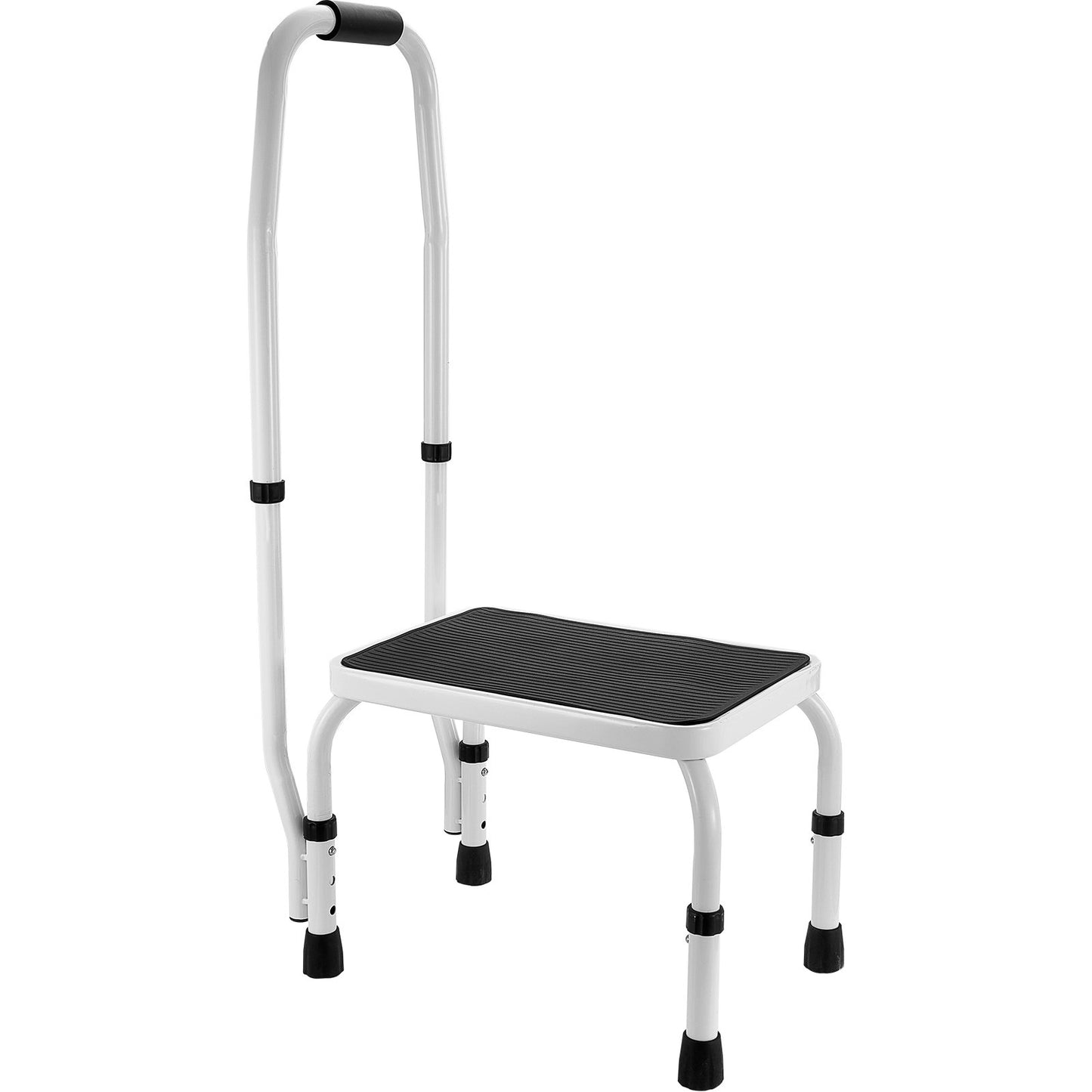 VEVOR Step Stool 1-Step 150KG Capacity, 3 Adjustable Height with Handle Steel Step Ladder, Portable Toddler Step Stools for Adults