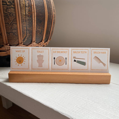 72 Daily Routine Cards & Display Stand – Visual Routine Cards for Kids