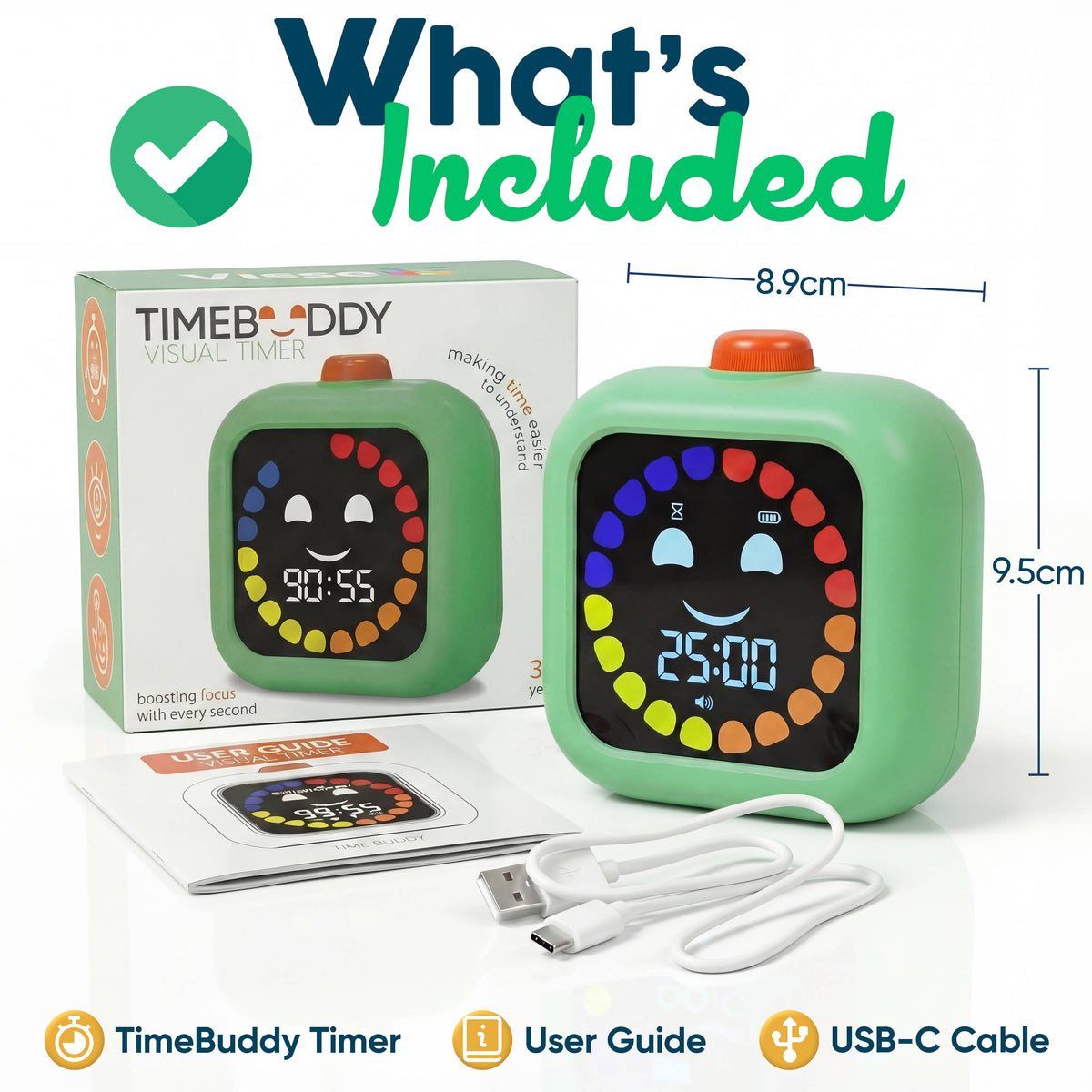 Mint visual timer used during morning, getting-ready, classroom and bedtime routines
