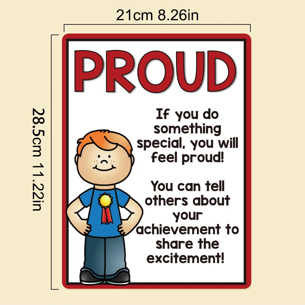 Motivational poster with a cartoon character and text on a beige background