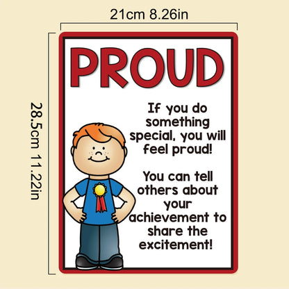 Motivational poster with a cartoon character and text on a beige background