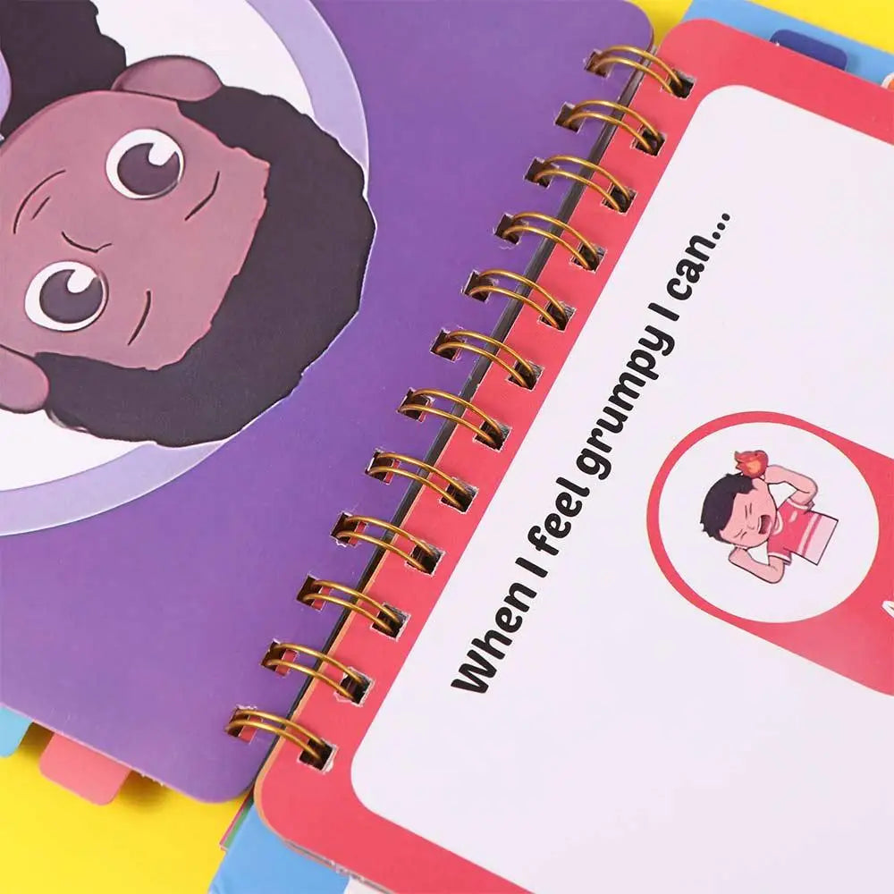 Children's book with colorful cover and cartoon character, featuring text and illustration on a yellow background.