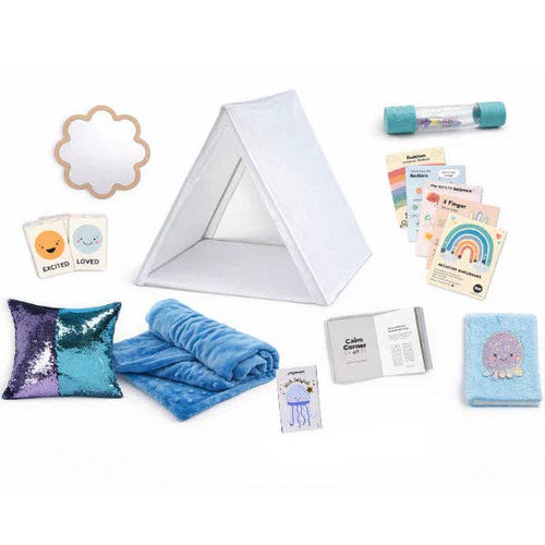 Jellystone Designs Calm Corner Sensory Kit with tent, blanket, cushion and calming sensory resources