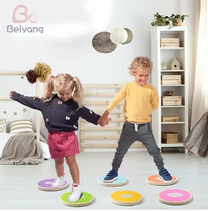 Kids Montessori stepping stones used for obstacle courses and movement play.