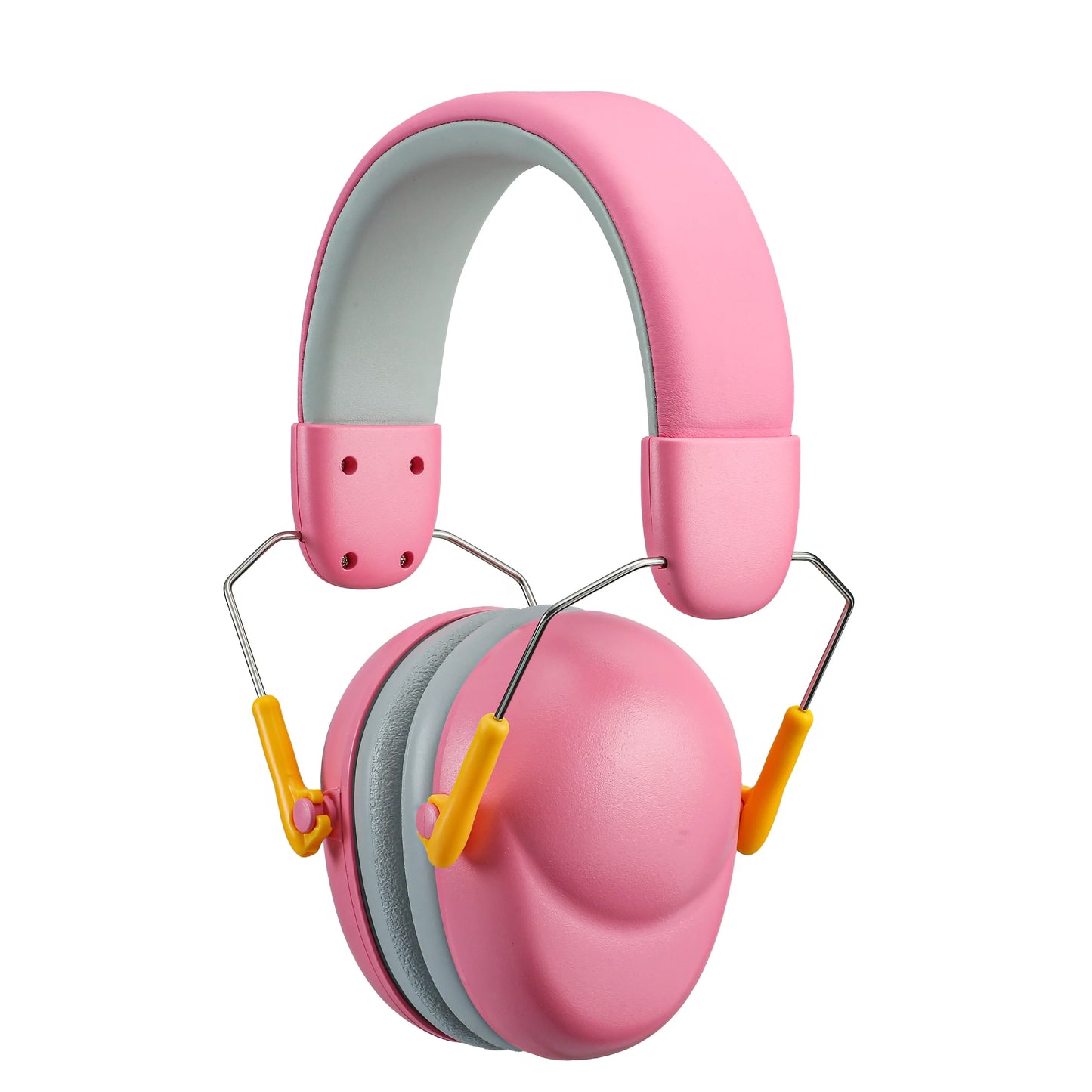 “Pink kids noise-cancelling hearing protector with cushioned ear cups and child-friendly design.”