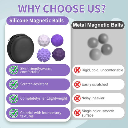 Silicone Magnetic Sensory Balls – Calming Fidget Toy for Kids & Adults