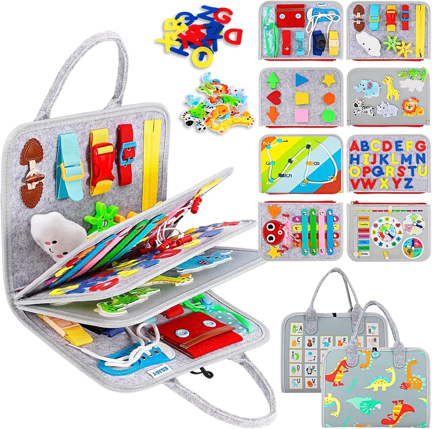Toddler Busy Board Montessori Toys, Sensory Board Educational Activities for Learning Fine Motor Skills, Gifts for Girls Boys