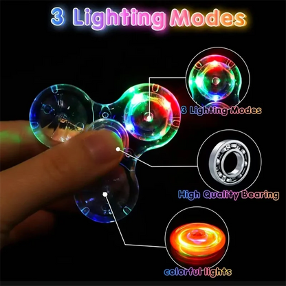 LED Fidget Spinners for Kids, Adults - Light up Sensory Fidget Toys Glow in The Dark