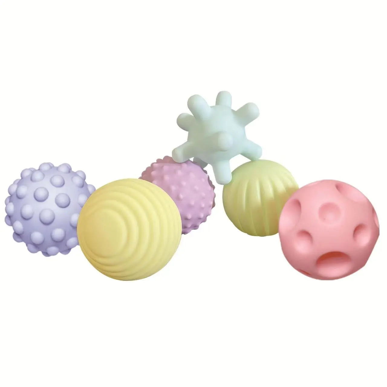 6PCS Baby Sensory Balls – Textured Soft Touch & Massage Toys for Infants and Toddlers