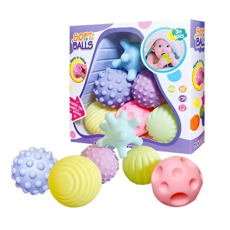 6PCS Baby Sensory Balls – Textured Soft Touch & Massage Toys for Infants and Toddlers