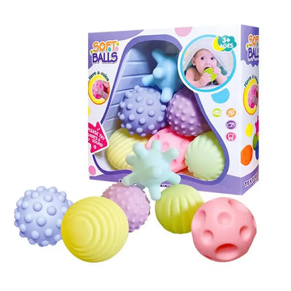 6PCS Baby Sensory Balls – Textured Soft Touch & Massage Toys for Infants and Toddlers