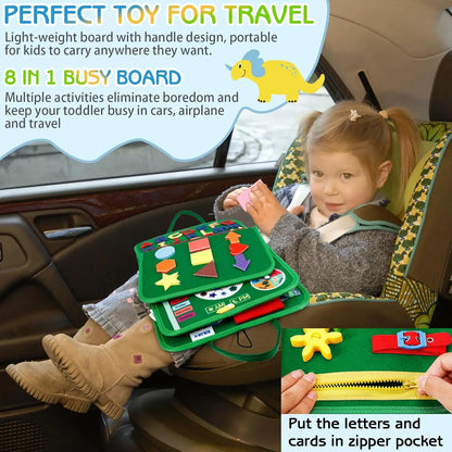 Toddler Busy Board Montessori Toys, Sensory Board Educational Activities for Learning Fine Motor Skills, Gifts for Girls Boys