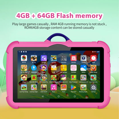7" Kids Tablet - 4GB RAM, 64GB ROM, Android Educational Games & Learning