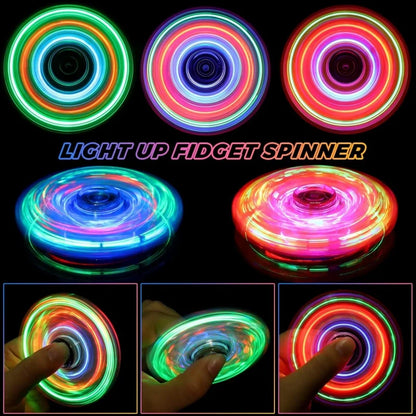 LED Fidget Spinners for Kids, Adults - Light up Sensory Fidget Toys Glow in The Dark