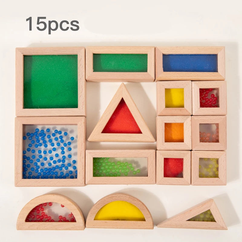 Wooden & Acrylic Rainbow Block Set