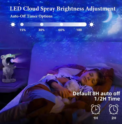 Astronaut Galaxy Star Projector Speaker – Calming Night Light for Kids with ADHD