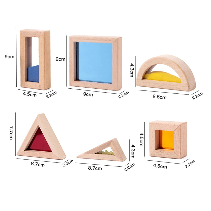 Wooden & Acrylic Rainbow Block Set